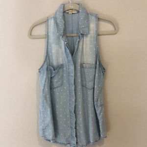 Flirty denim blouse